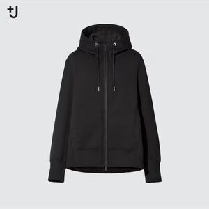 +J (UNIQLO X Jil Sander Dry Sweat Full-Zip Long-Sleeve Hoodie, Black, Size XXL